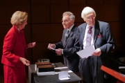 013 Board member Margaret Carpenter assists in the selction of numbers