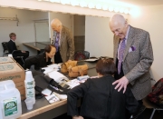 037 Matyas Novak observing Maya Masumoto and Melvin Stecher in the green room